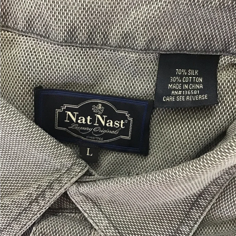 Nat Nast Silk Blend Button Up L - Picture 4 of 5